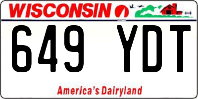 WI license plate 649YDT