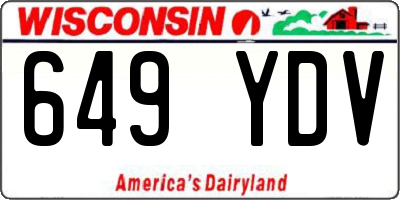 WI license plate 649YDV