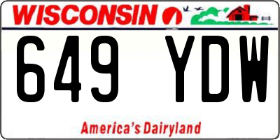 WI license plate 649YDW