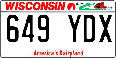 WI license plate 649YDX