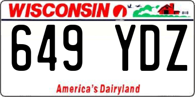 WI license plate 649YDZ