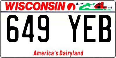 WI license plate 649YEB