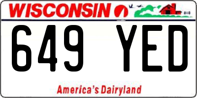 WI license plate 649YED