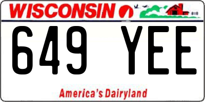 WI license plate 649YEE