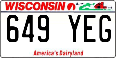 WI license plate 649YEG