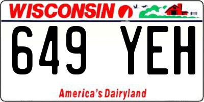 WI license plate 649YEH