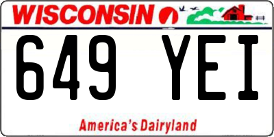 WI license plate 649YEI