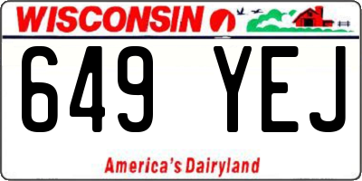 WI license plate 649YEJ