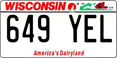 WI license plate 649YEL