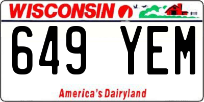 WI license plate 649YEM
