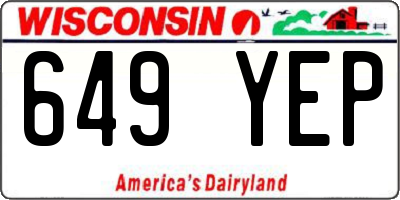 WI license plate 649YEP