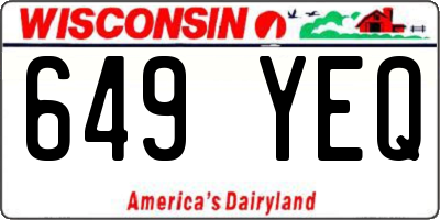 WI license plate 649YEQ