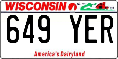 WI license plate 649YER