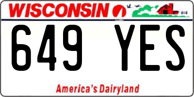 WI license plate 649YES