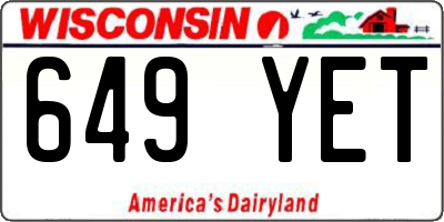 WI license plate 649YET
