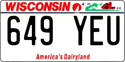 WI license plate 649YEU