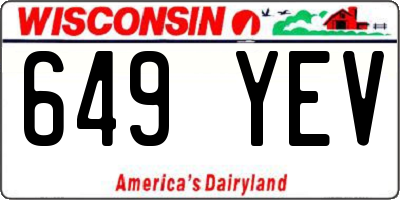 WI license plate 649YEV
