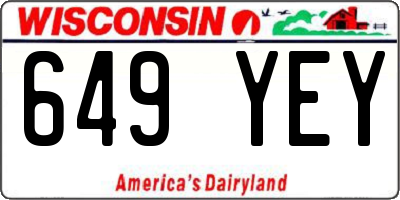 WI license plate 649YEY