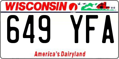 WI license plate 649YFA