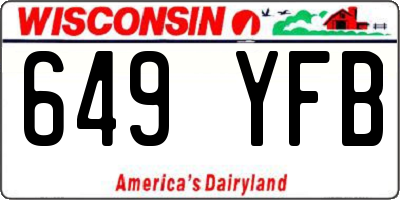 WI license plate 649YFB