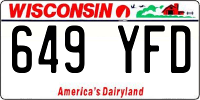 WI license plate 649YFD