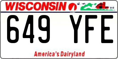 WI license plate 649YFE