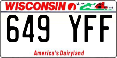 WI license plate 649YFF