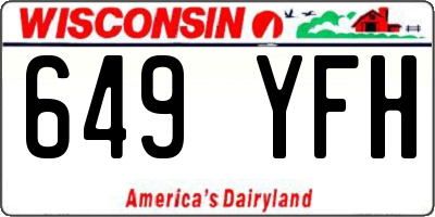 WI license plate 649YFH