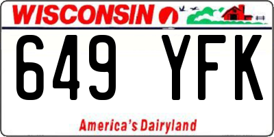 WI license plate 649YFK