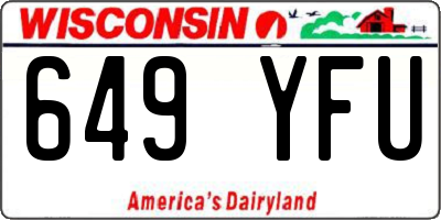 WI license plate 649YFU