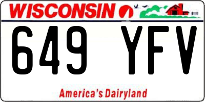 WI license plate 649YFV