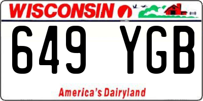 WI license plate 649YGB