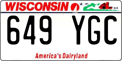WI license plate 649YGC