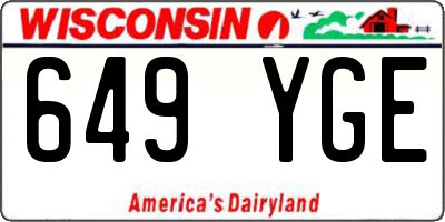 WI license plate 649YGE