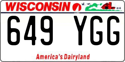 WI license plate 649YGG