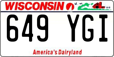 WI license plate 649YGI
