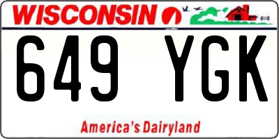 WI license plate 649YGK
