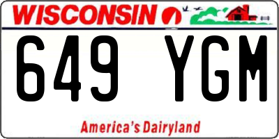 WI license plate 649YGM
