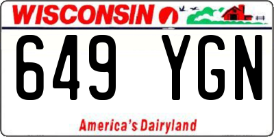 WI license plate 649YGN