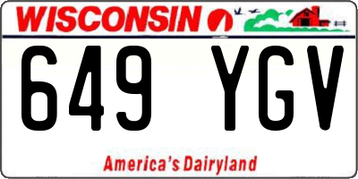 WI license plate 649YGV