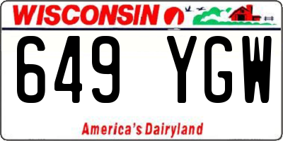 WI license plate 649YGW