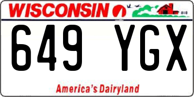 WI license plate 649YGX