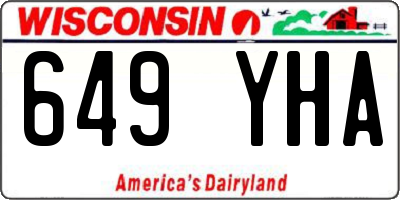 WI license plate 649YHA