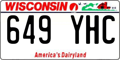 WI license plate 649YHC