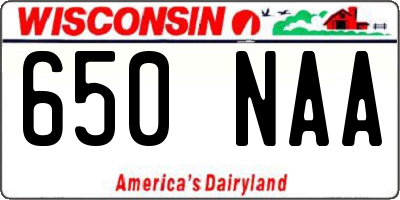 WI license plate 650NAA