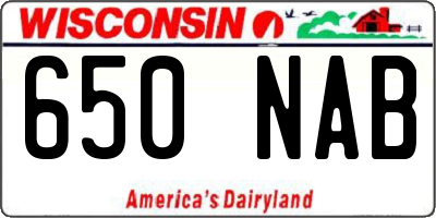 WI license plate 650NAB