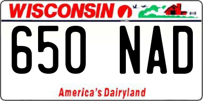 WI license plate 650NAD