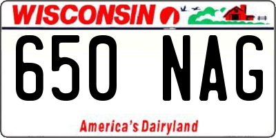 WI license plate 650NAG
