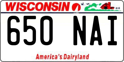 WI license plate 650NAI