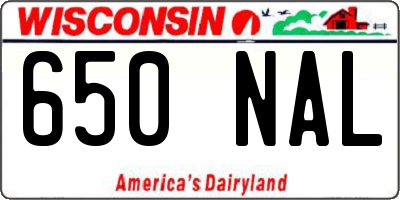 WI license plate 650NAL